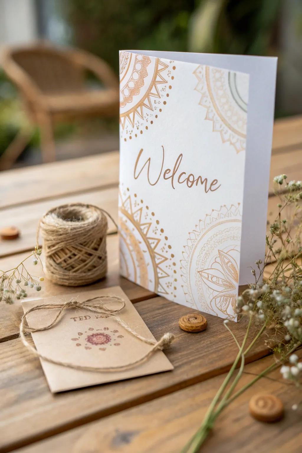 Welcome with warmth: Embrace eco-friendly elegance with recycled paper cards.