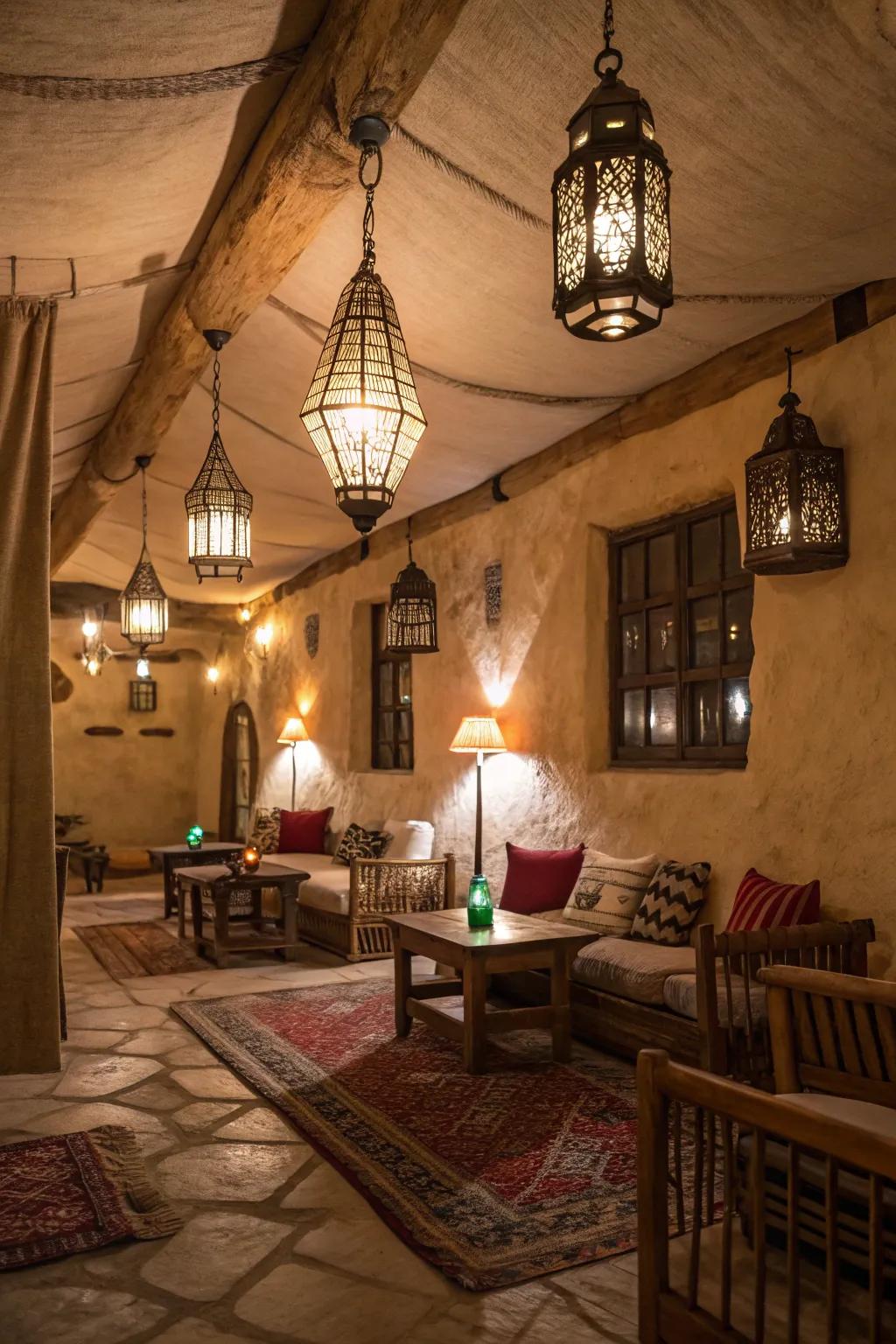 Add character to your home with hanging lanterns that offer a rustic touch.