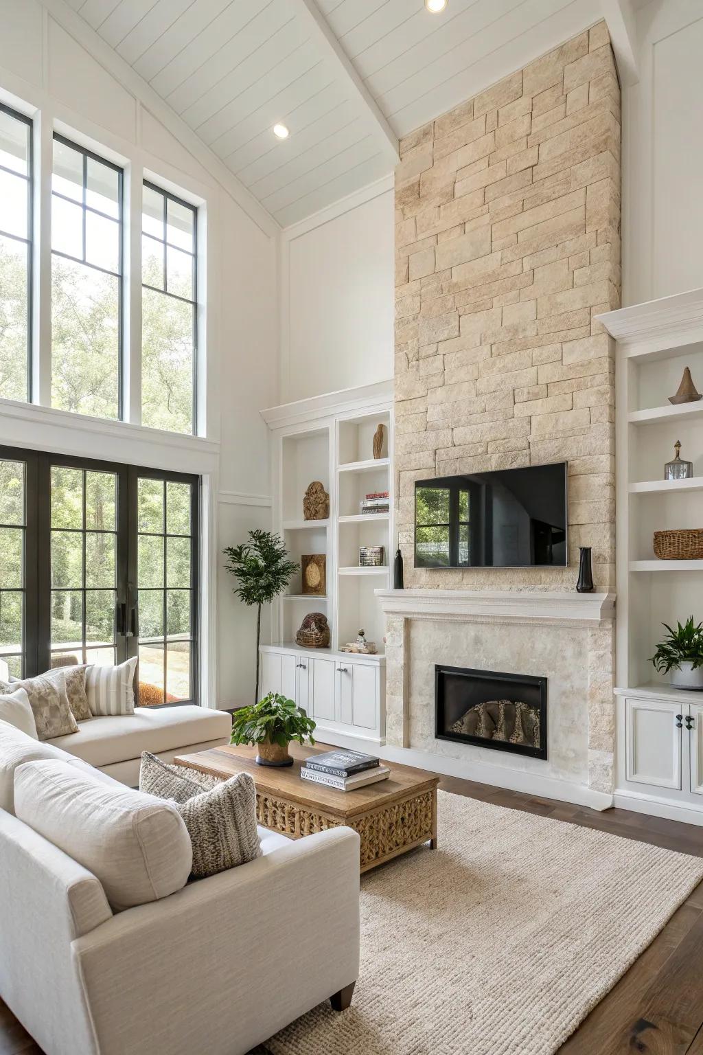 Modern simplicity with beige and white elegance.
