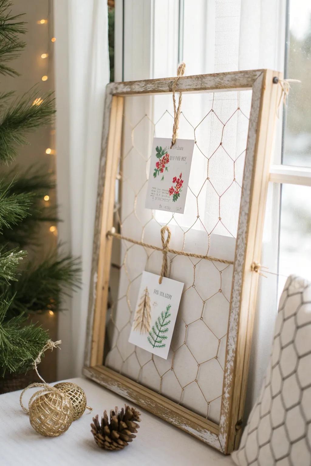 Embrace the holiday spirit with a charming, handcrafted Christmas card holder. Perfectly blending minimalist and Boho styles!