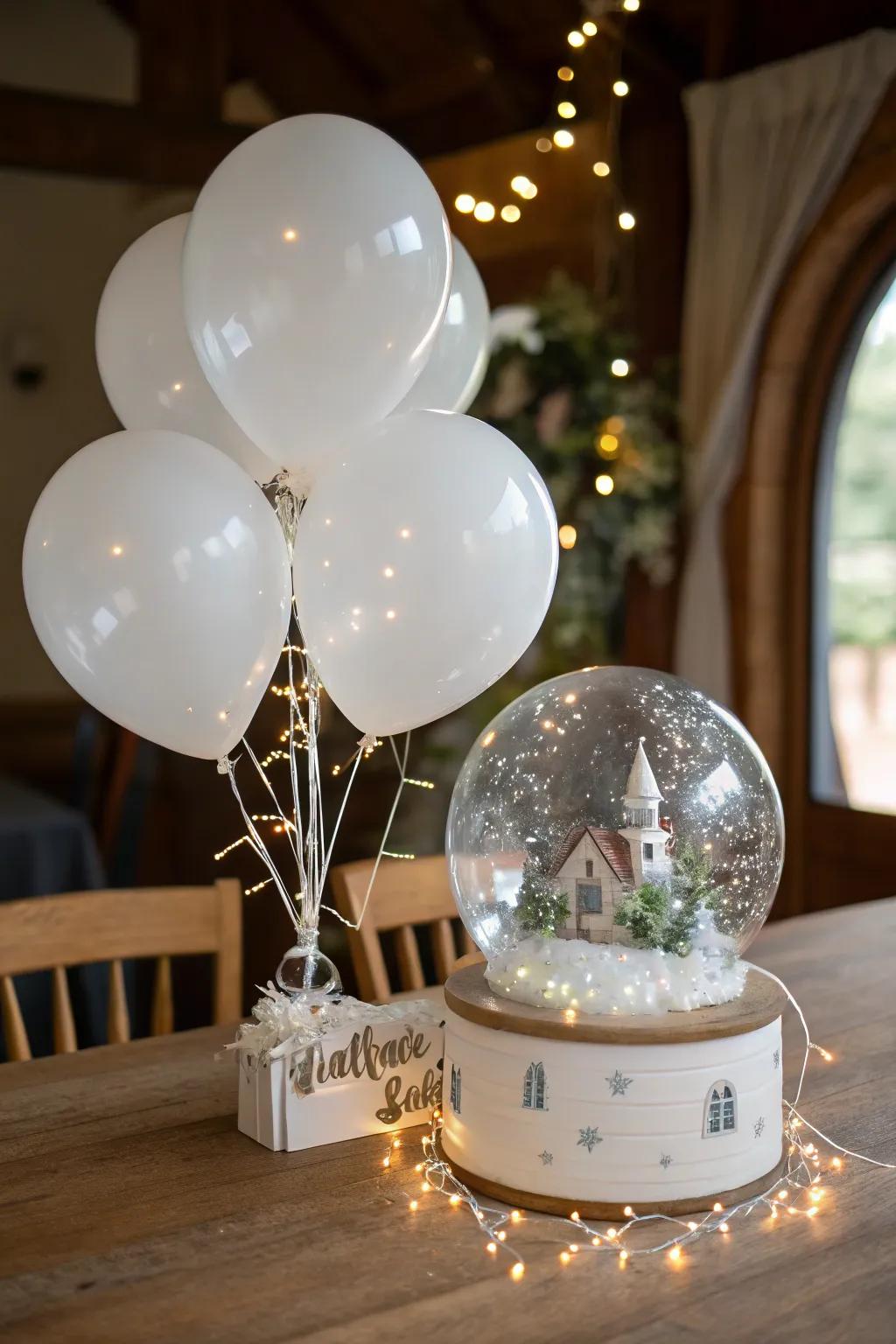Capture the magic of winter with enchanting snow globe decor.