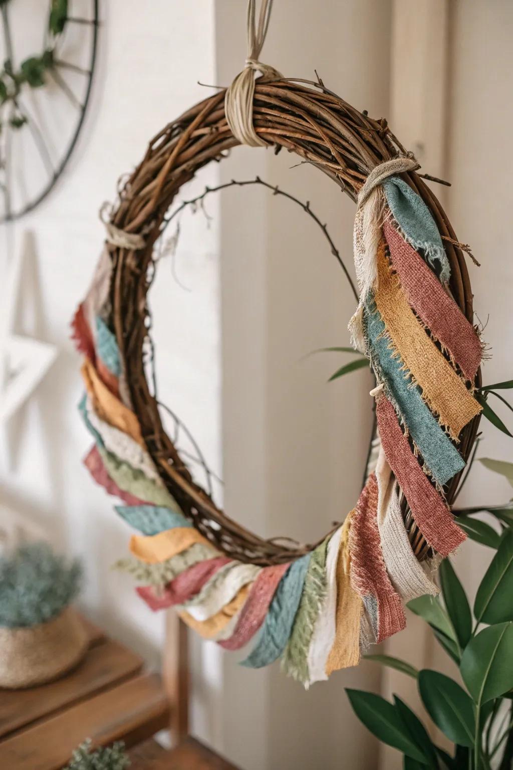 Transform old treasures into vibrant wreaths with a touch of rustic elegance.