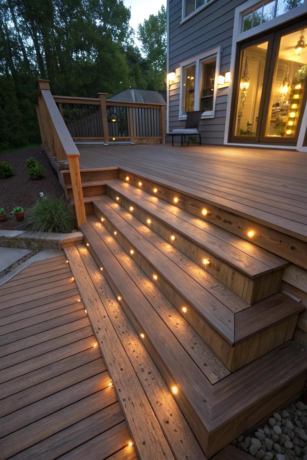 Illuminate Your Evenings: Transform your deck with enchanting ambient lighting.