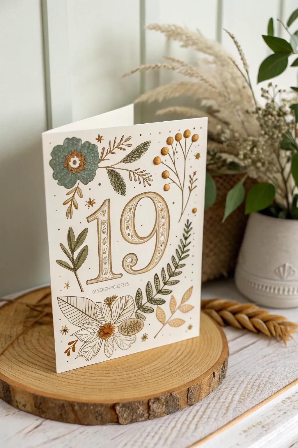 Celebrate 19 with nature's elegance in every detail. 🌿