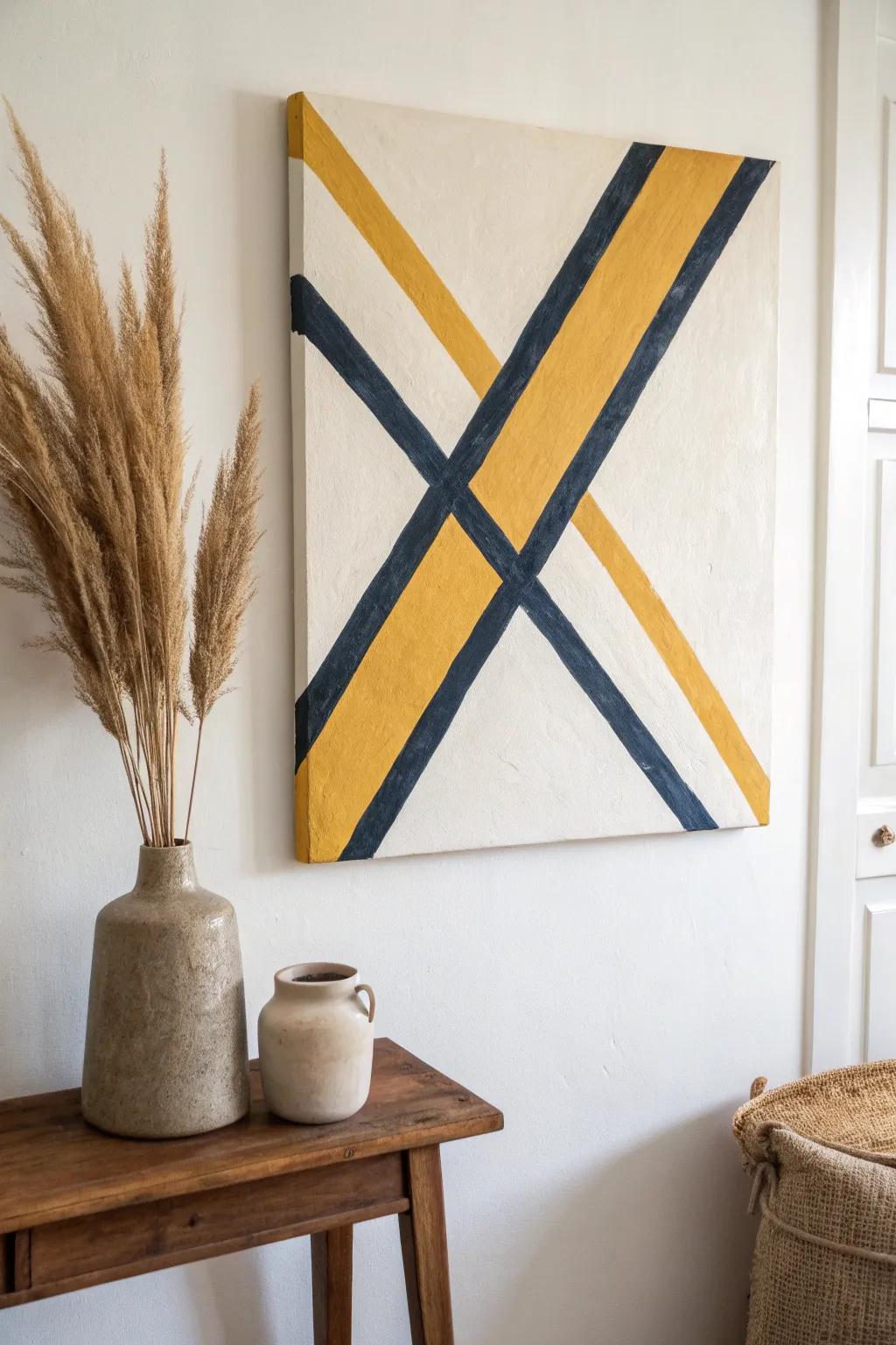 Elevate your space with minimalist art that speaks volumes through simplicity and bold colors.
