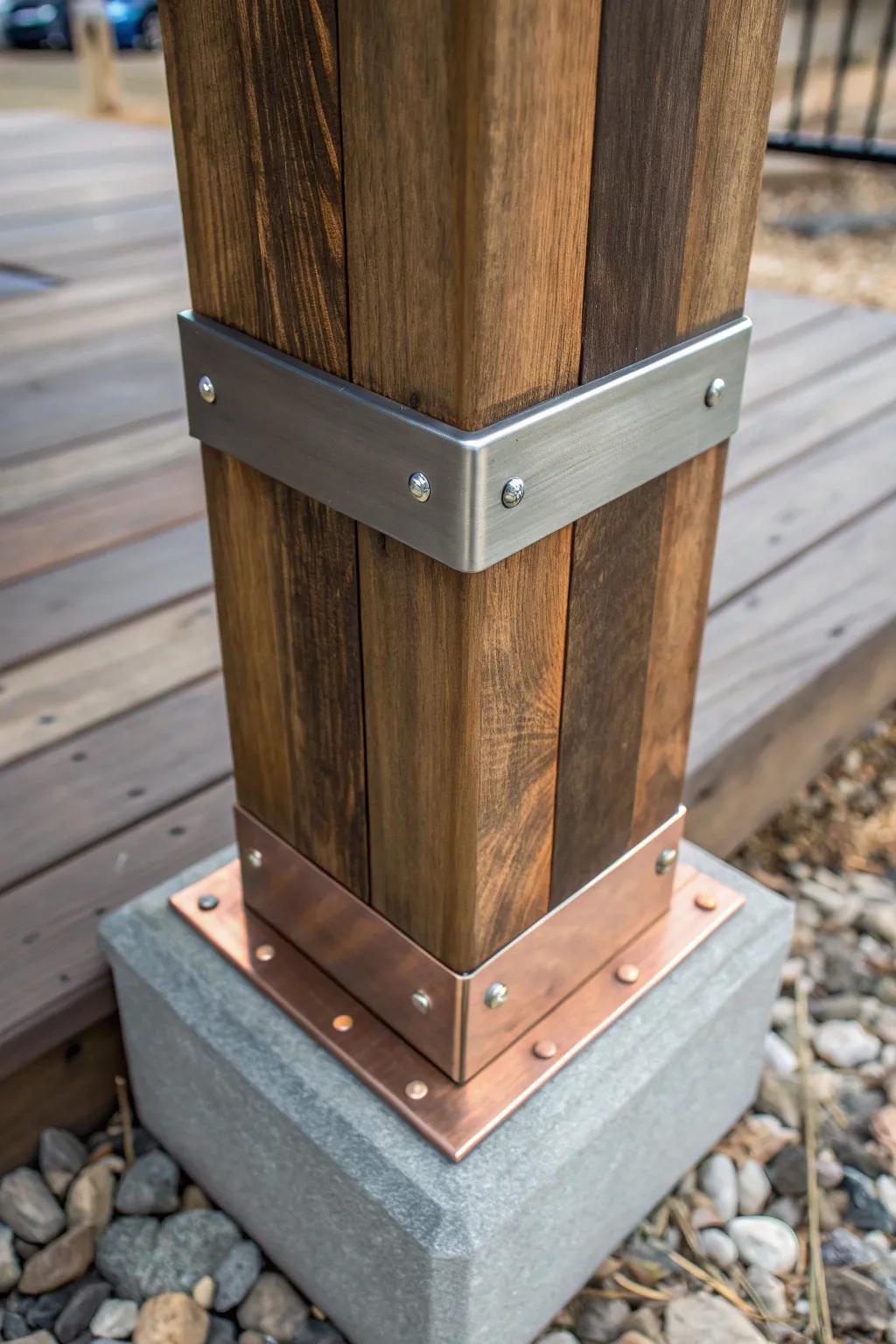 Elevate your outdoor space with striking metallic accents on your 4x4 post wraps – where craftsmanship meets modern design.
