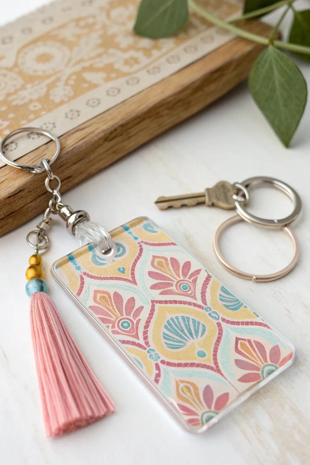 Unlock nostalgia with this charming vintage-inspired acrylic keychain. Perfect for those who cherish retro style.