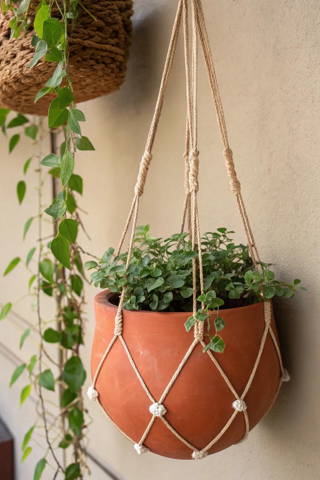 Elevate your space with this stunning air dry clay hanging planter—where minimalist design meets natural elegance.