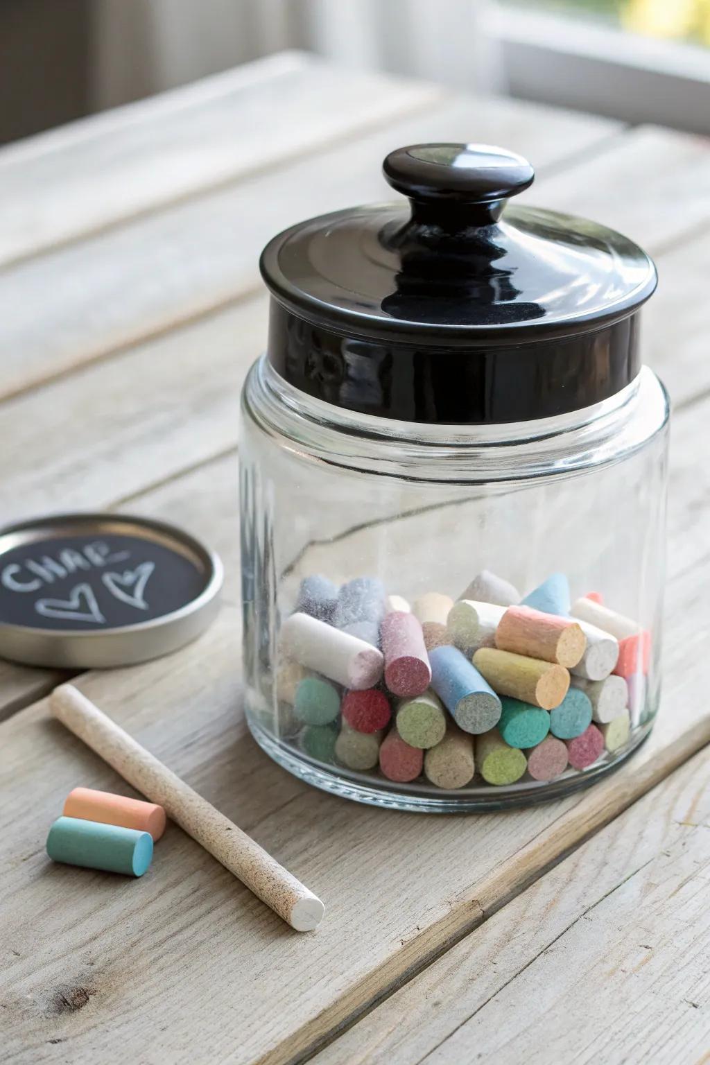Transform your craft storage with stylish Chalkboard Label Jars - where practicality meets minimalist elegance.