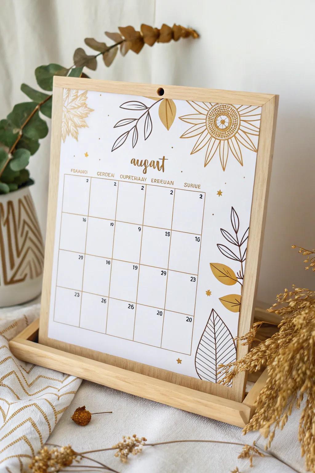 Elevate your August planning with a touch of nature-inspired elegance. 🍂☀️ #MinimalistDesign #BohoChic