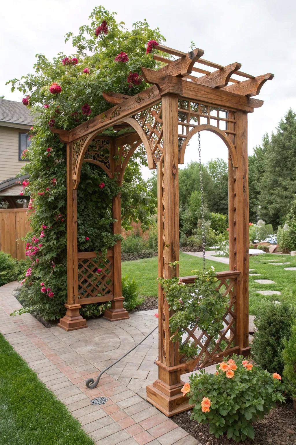Elevate your backyard with a garden trellis zipline—where craftsmanship meets nature.