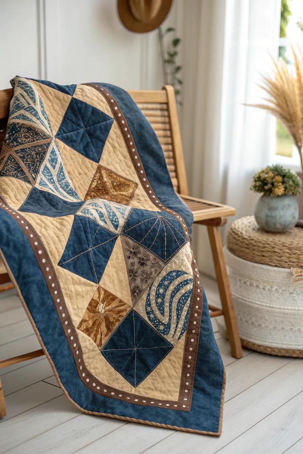 Elevate your quilting game with intricate variegated stitching that adds whimsy and depth to timeless batik patterns.