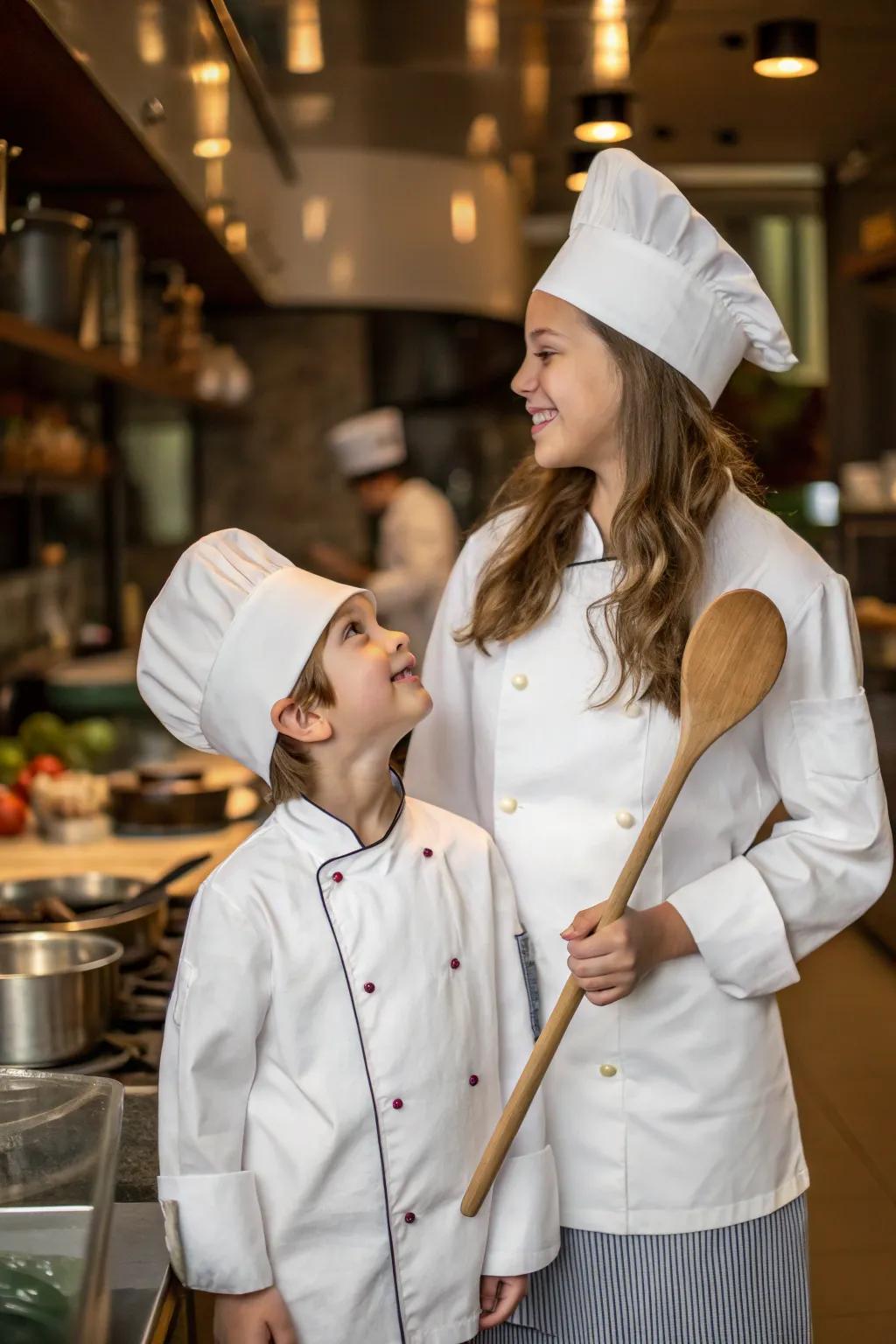 Ready to whip up some Halloween treats as chef and sous chef.