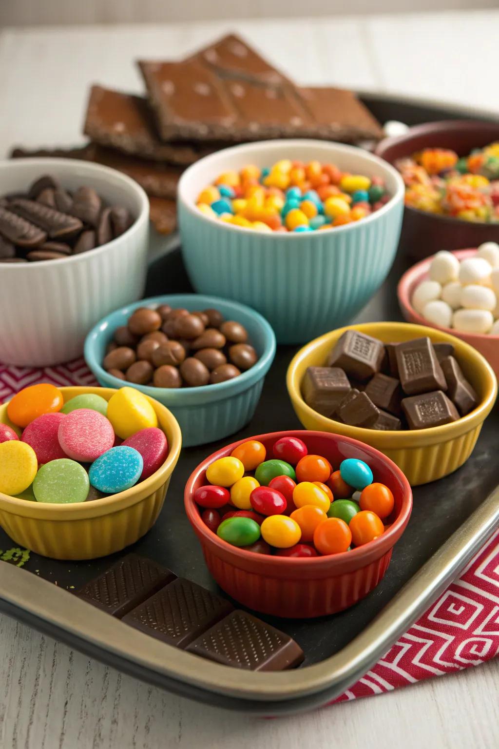 A nostalgic candy platter that adds a playful touch to the party.