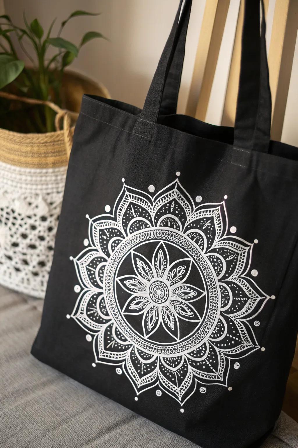 Transform your tote into a work of art with mystical mandalas. Embrace the balance of simplicity and intricate design.