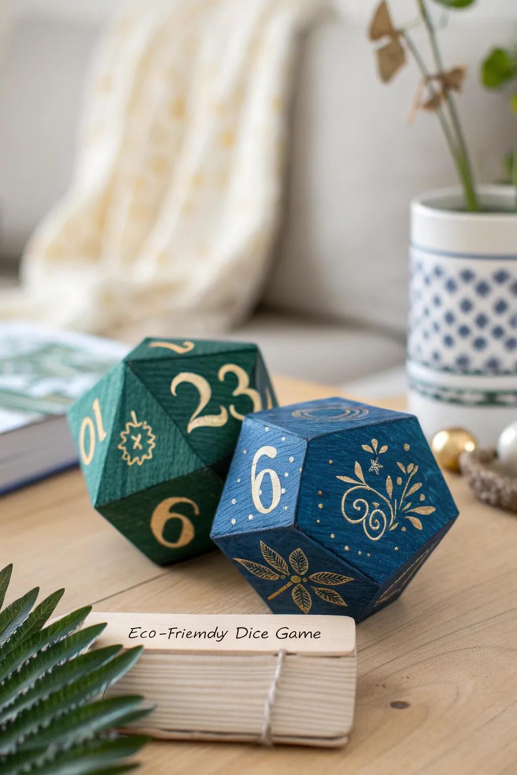 Roll into sustainability with style: Handcrafted eco-friendly dice game.
