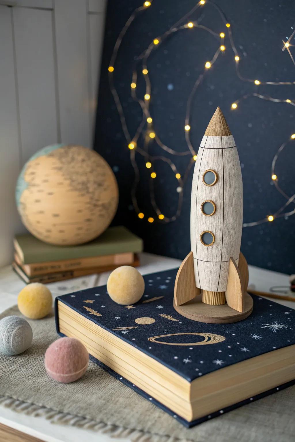 Embark on a cosmic journey with this handcrafted space diorama that captures the beauty of the stars through minimalist design.