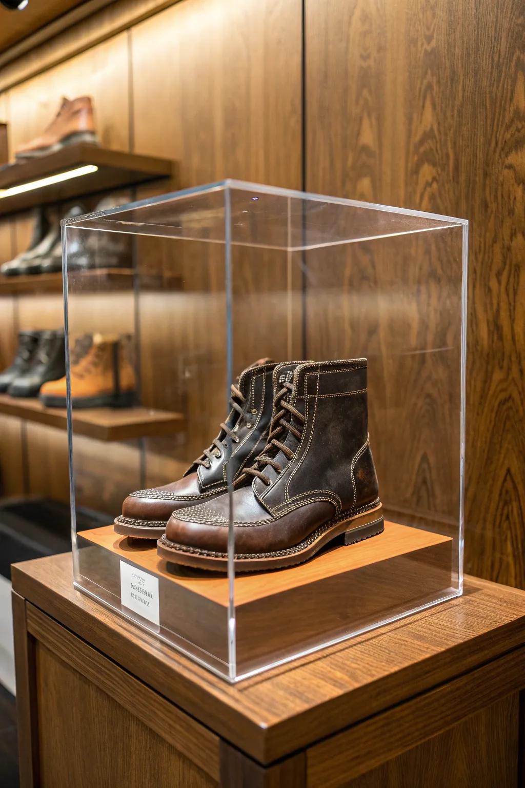 Showcase your boots in style with clear display boxes – where protection meets admiration.