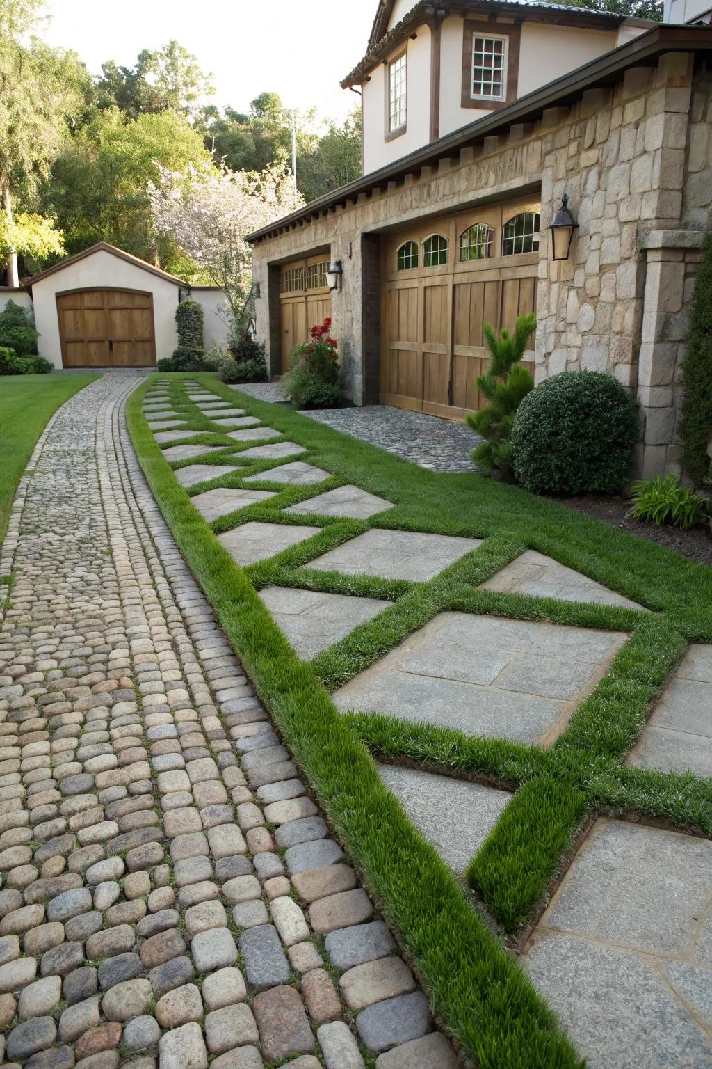 Elevate your home's curb appeal with a durable and eco-friendly grass-covered driveway.