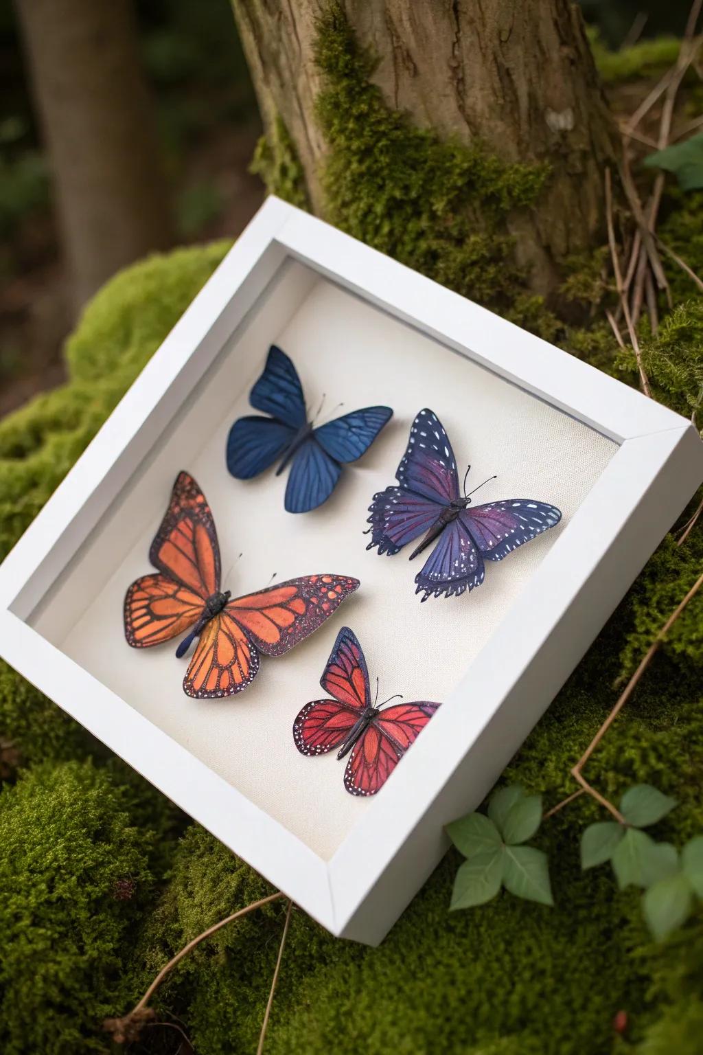 Embrace nature's beauty with this enchanting Butterfly Shadow Box, where Scandinavian simplicity meets bohemian elegance.