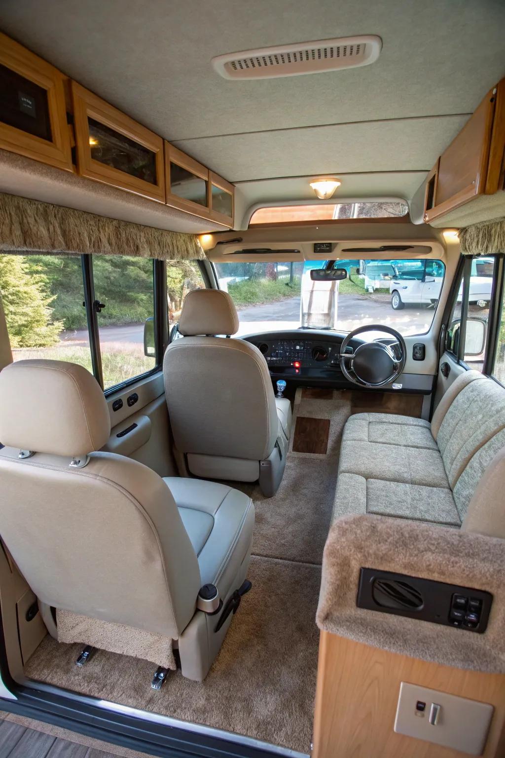 Swivel seats maximize seating possibilities in your RV.