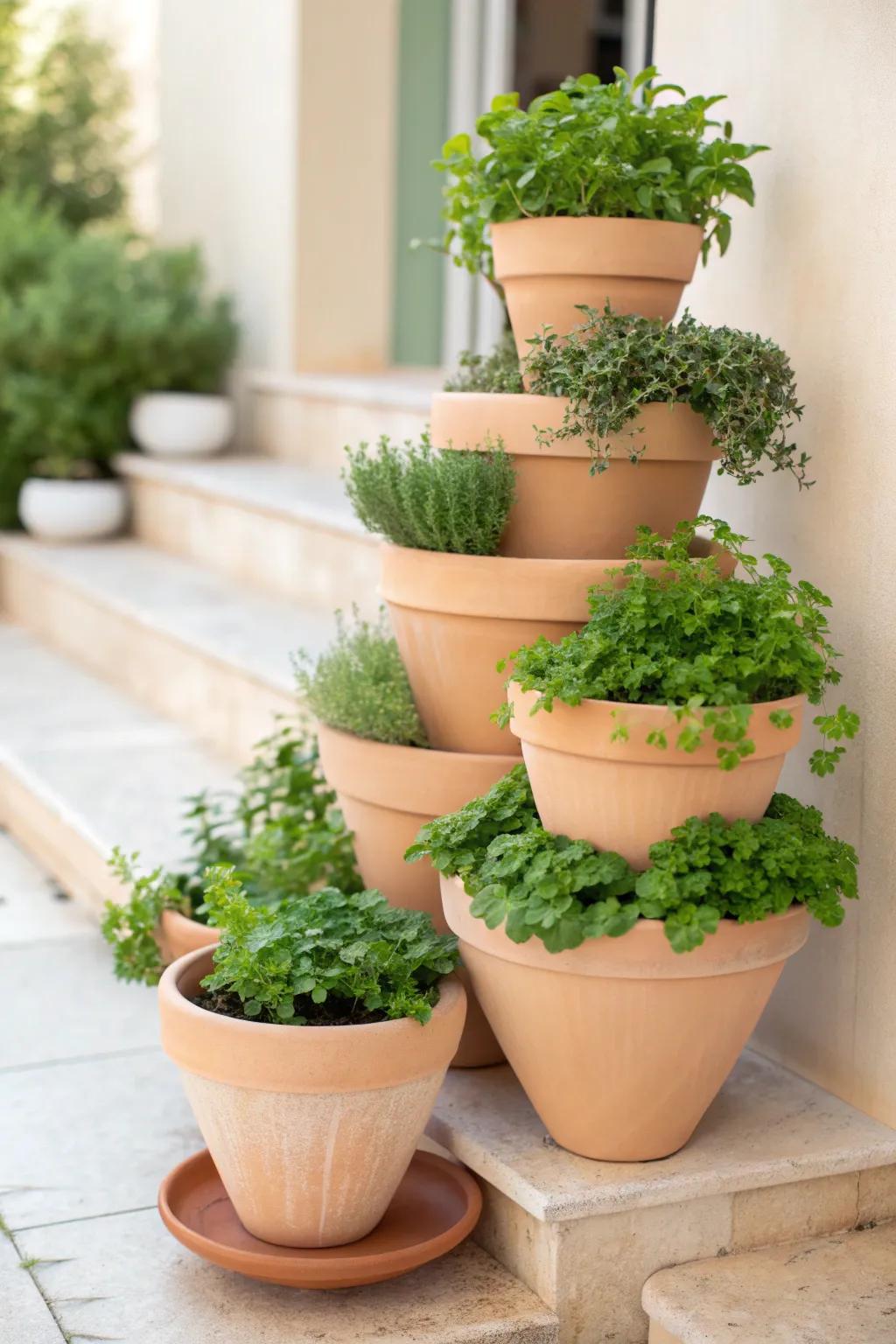 Elevate your garden with stunning tiered clay planters, merging Scandinavian simplicity with boho charm.