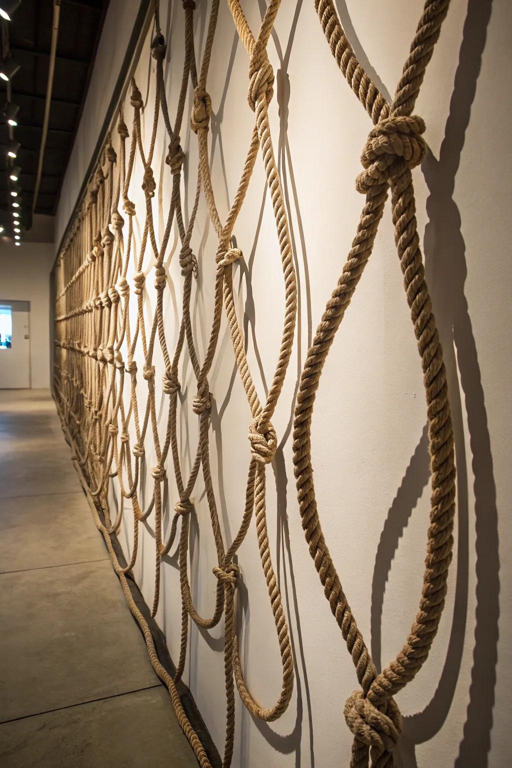 Rope art installations add unique coastal flair.