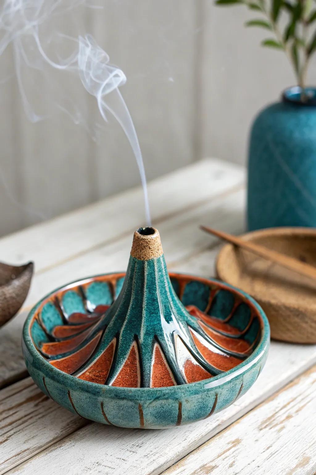 Elevate your space with this exquisite incense burner—where art meets tranquility.