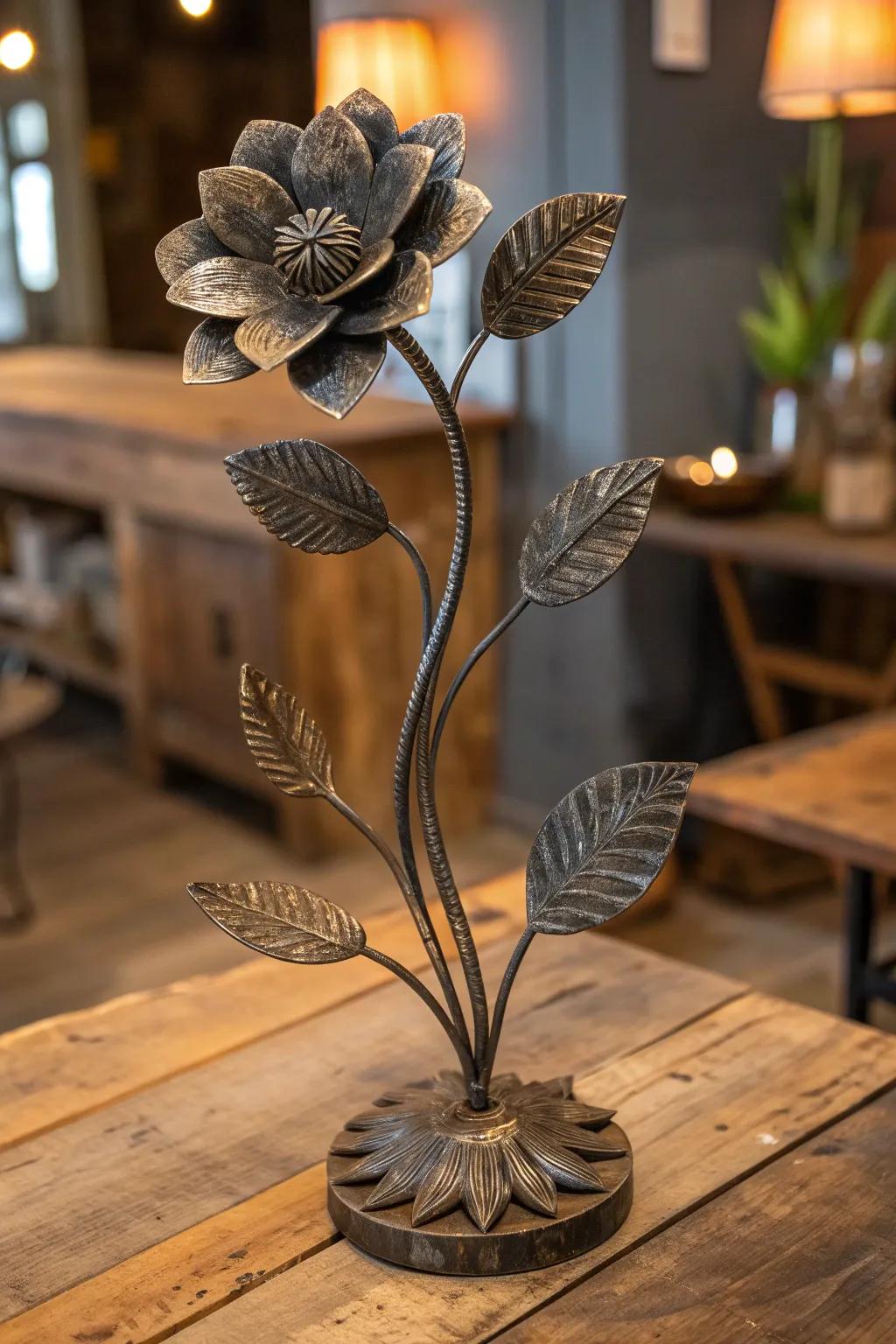 Eternal beauty forged from metal: Discover the art of welded flower sculptures.