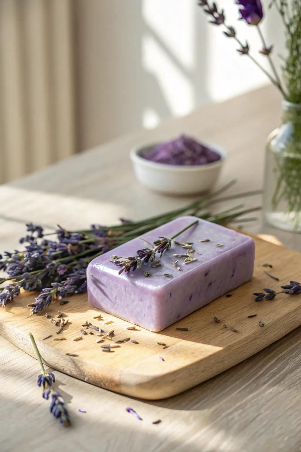 Indulge in the calming beauty of handcrafted lavender soap, where simplicity meets serenity.