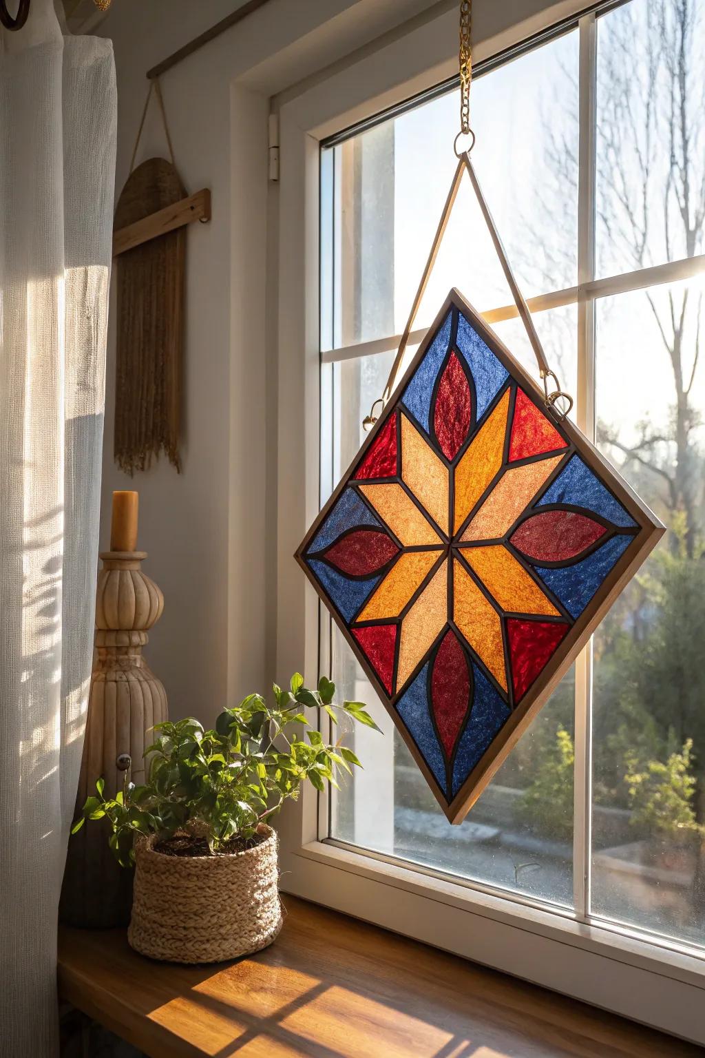 Transform your window into a masterpiece with DIY faux stained glass art!
