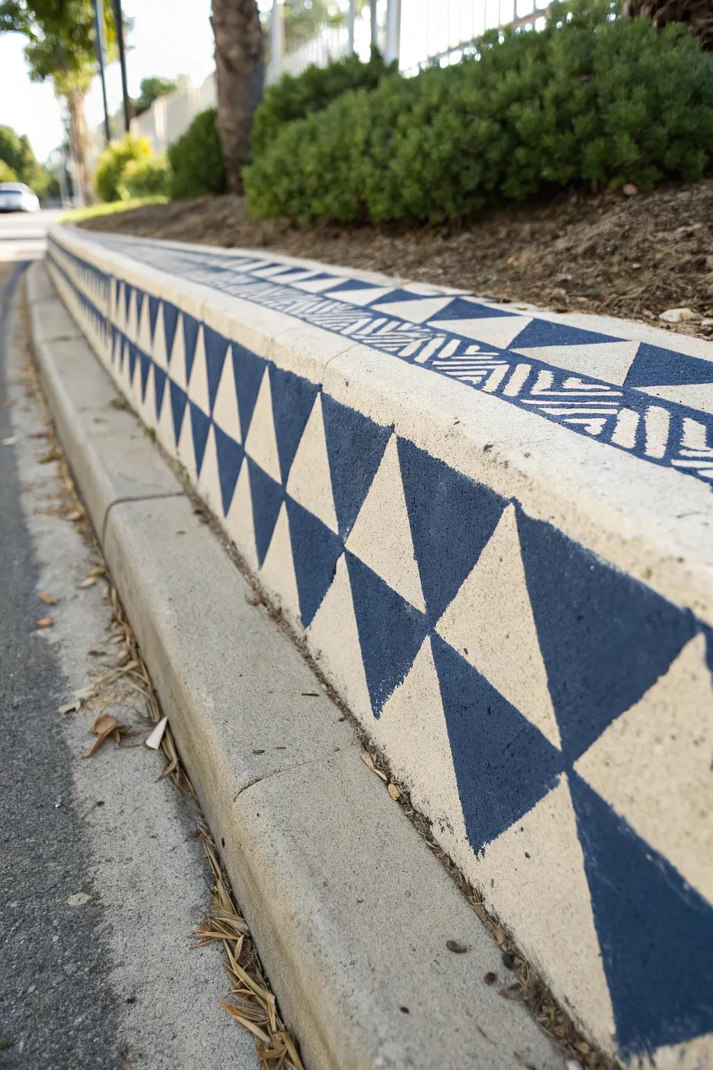 Elevate your curb appeal with bold geometric patterns that blend modern flair with minimalist elegance.