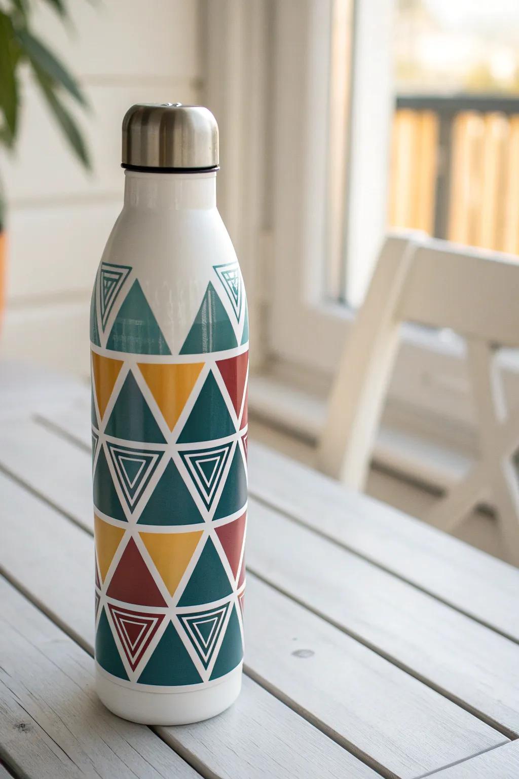 Elevate your hydration game with this modern geometric masterpiece. #ScandiBoho #CustomDesign #HydrateInStyle