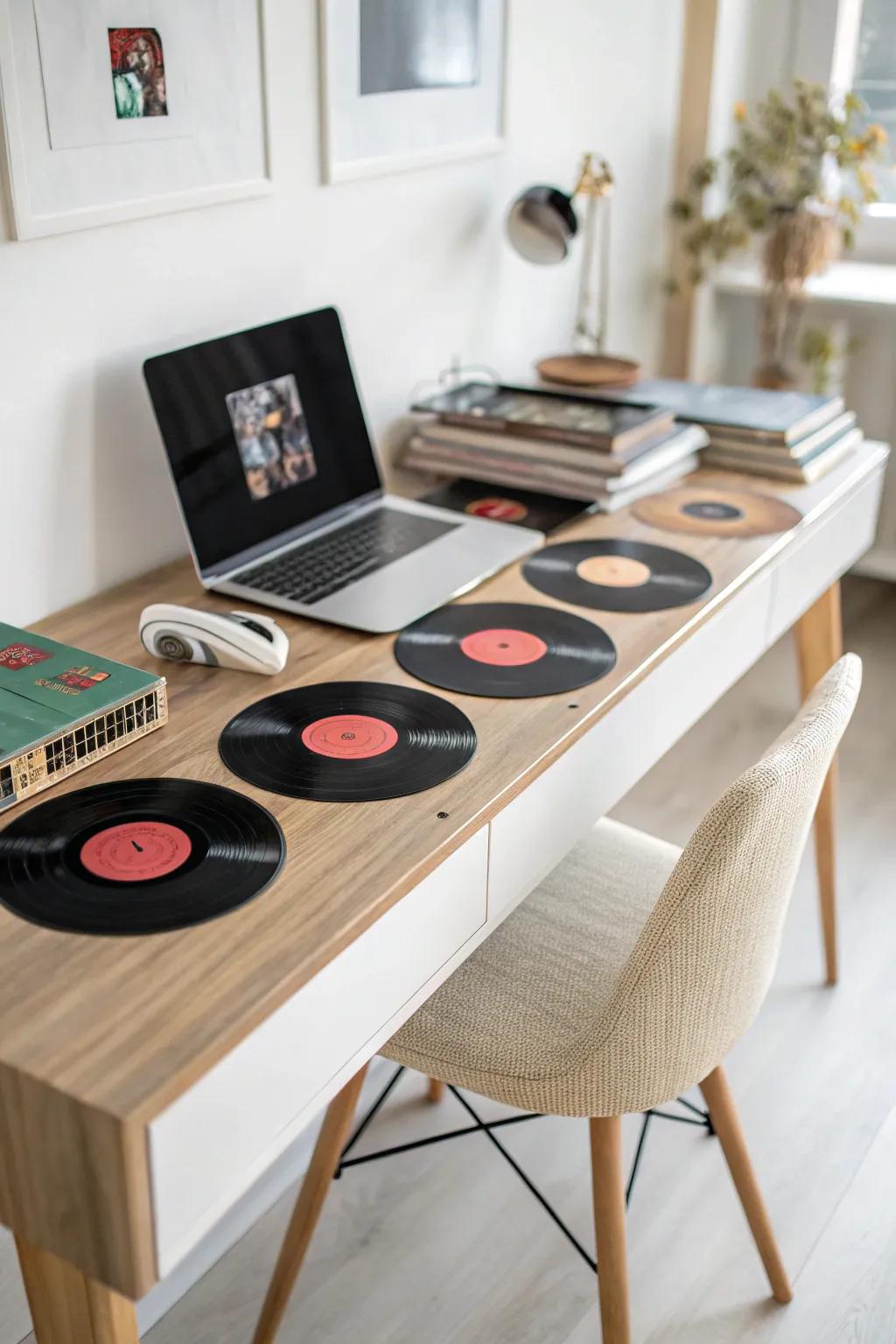 Transform your workspace with a touch of nostalgia—embrace the Vinyl Record Revival!
