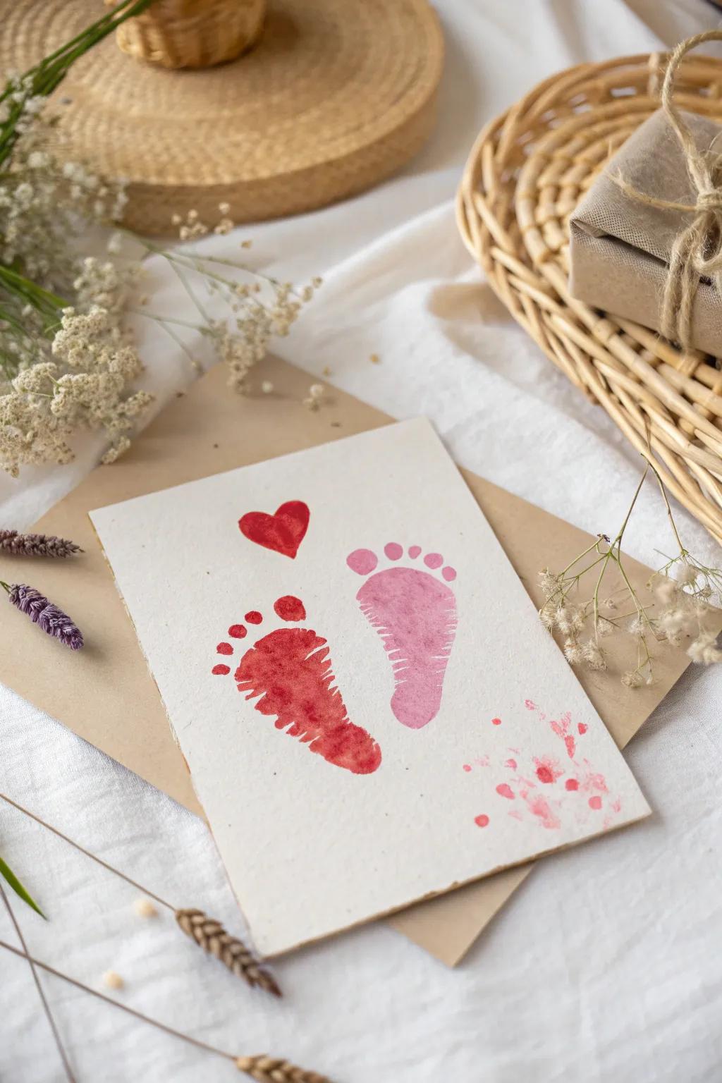 Capture love with a touch of tiny toes – a perfect Valentine's Day keepsake.