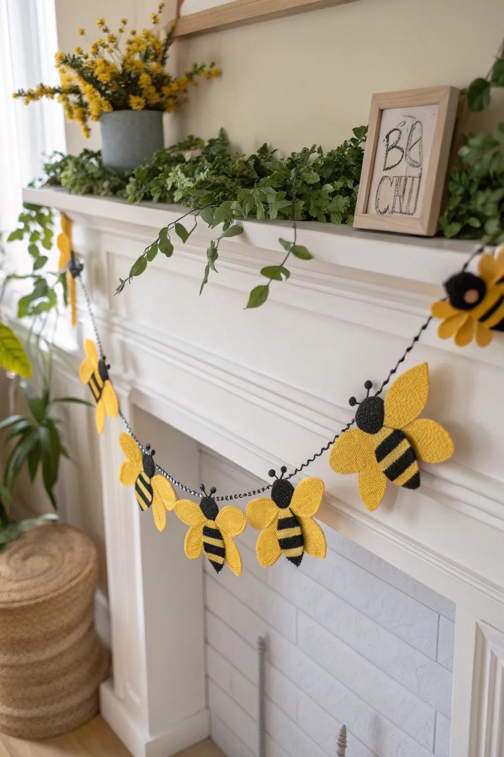 Add a playful buzz to your decor with a handcrafted bee garland that beautifully blends minimalist charm with boho flair.