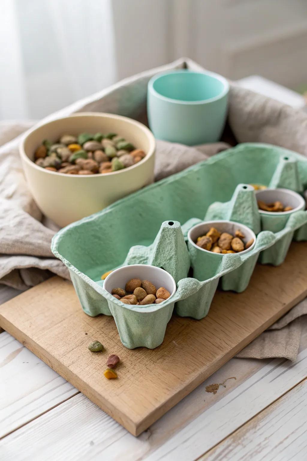 Elevate your cat's snack time with this chic DIY puzzle feeder – a simple yet stunning touch of Scandinavian elegance!