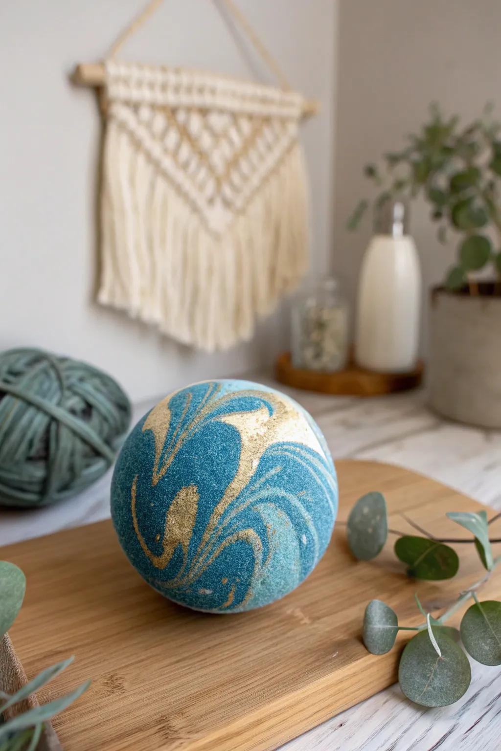 Handcrafted indulgence: A bath bomb that transforms bath time into a luxurious escape.