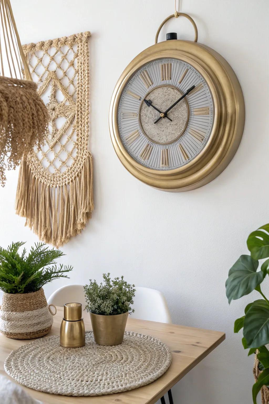 Transform your kitchenware into art with a charming pot lid clock! Perfect for adding a touch of quirkiness to minimalist spaces.