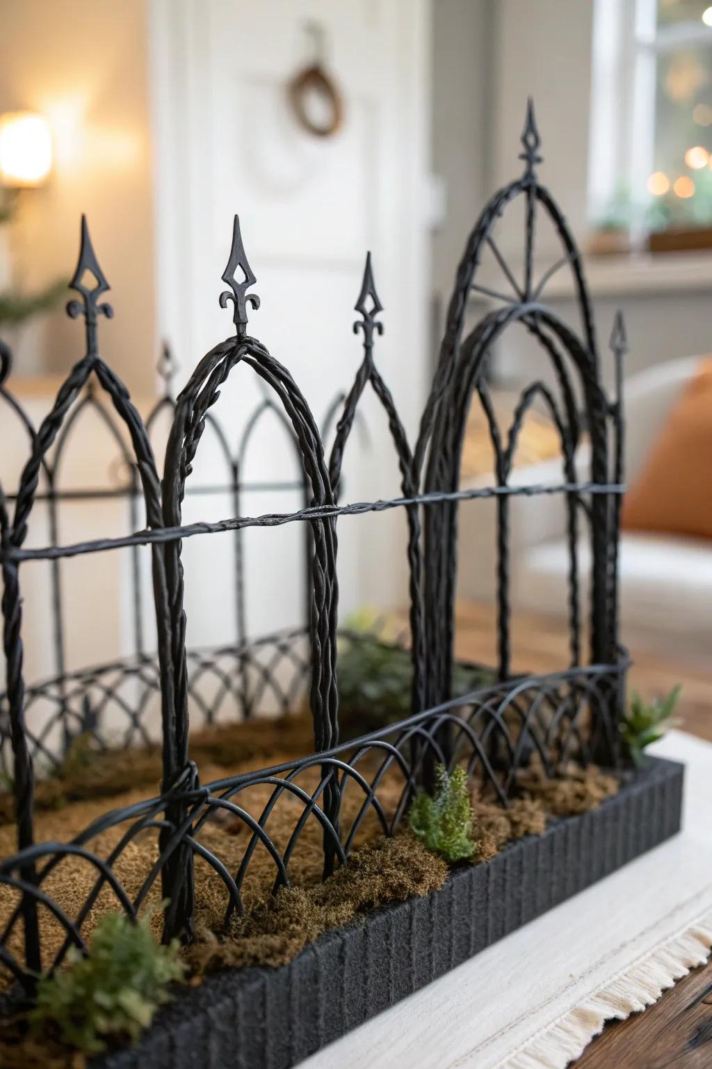 Craft a spooky yet stylish Halloween village with gothic wire fences! 🎃✨ #DIYHalloween #ScandiBoho #Craftsmanship
