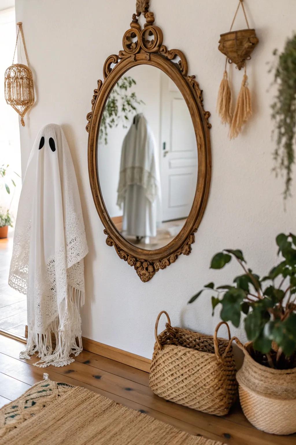 Transform your space with a hauntingly beautiful mirror illusion—perfect for a stylishly spooky vibe!