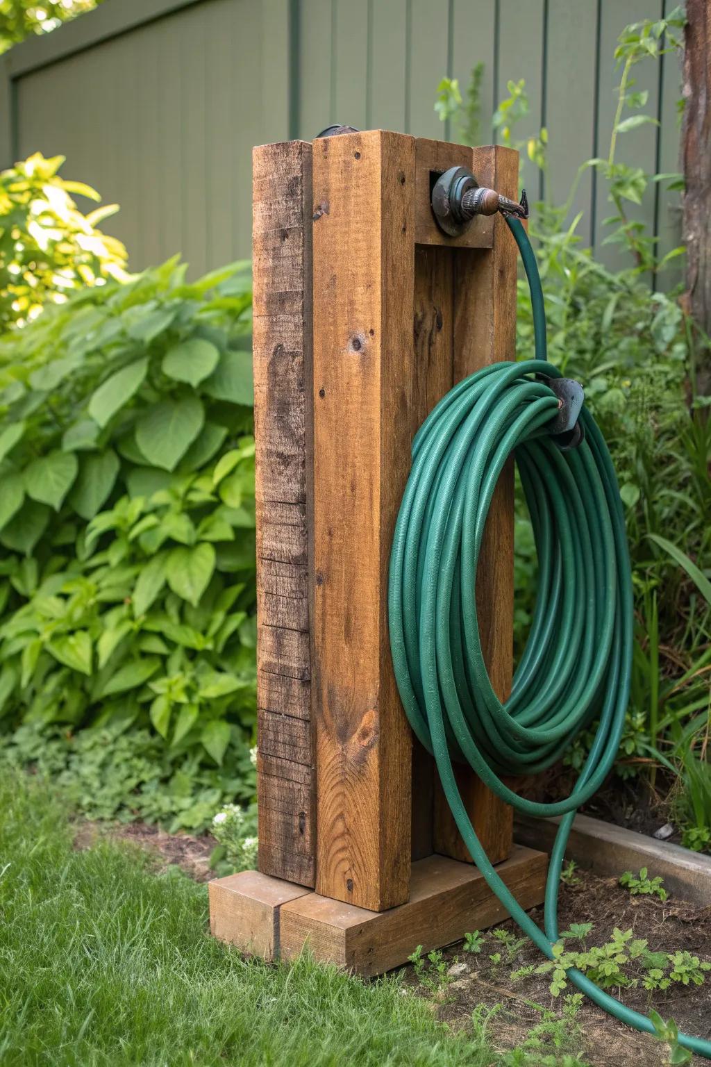 Elevate your garden's style with a handcrafted hose holder—where function meets craftsmanship.