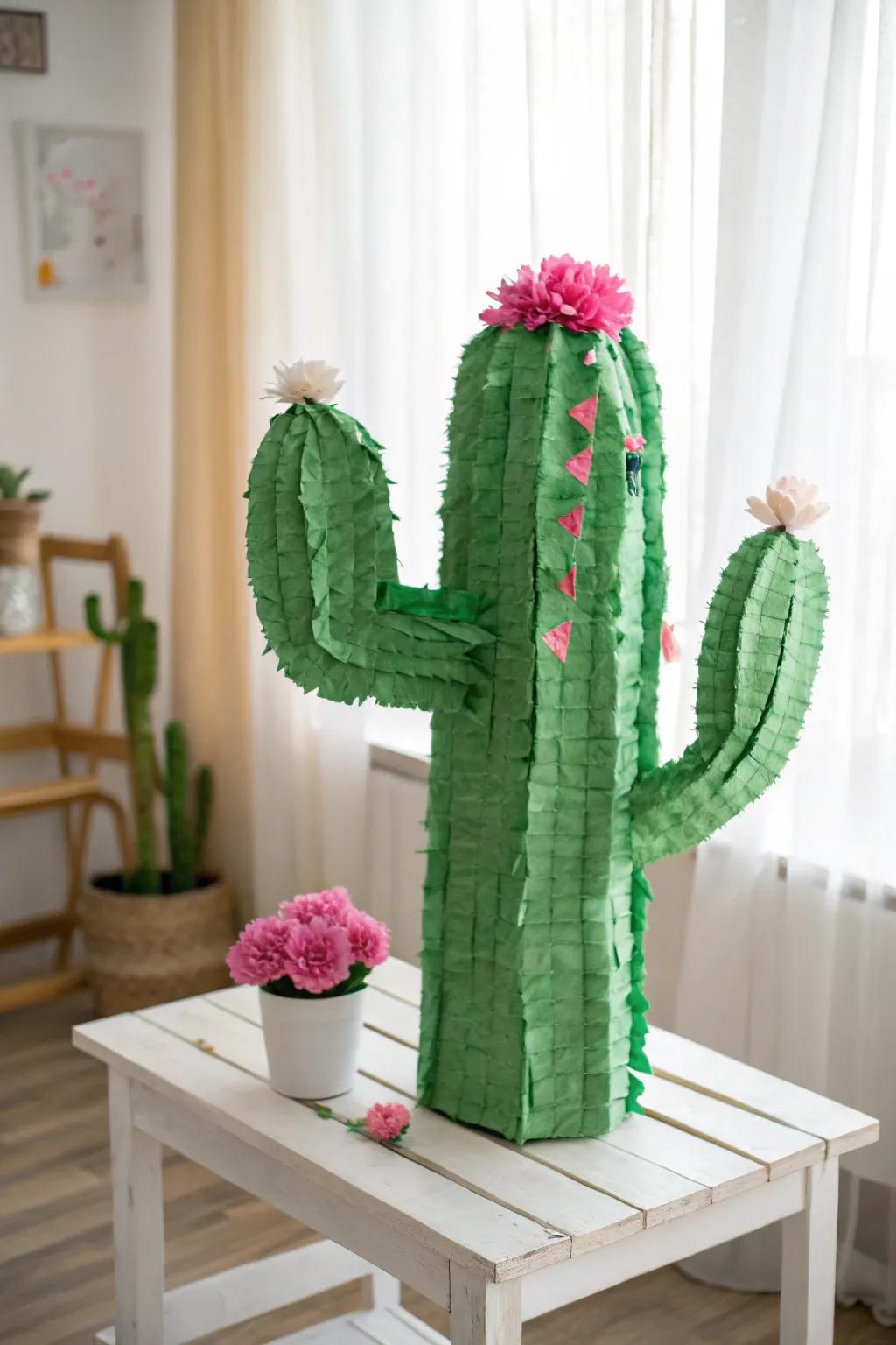 Add a touch of desert whimsy to your party with this charming cactus piñata!