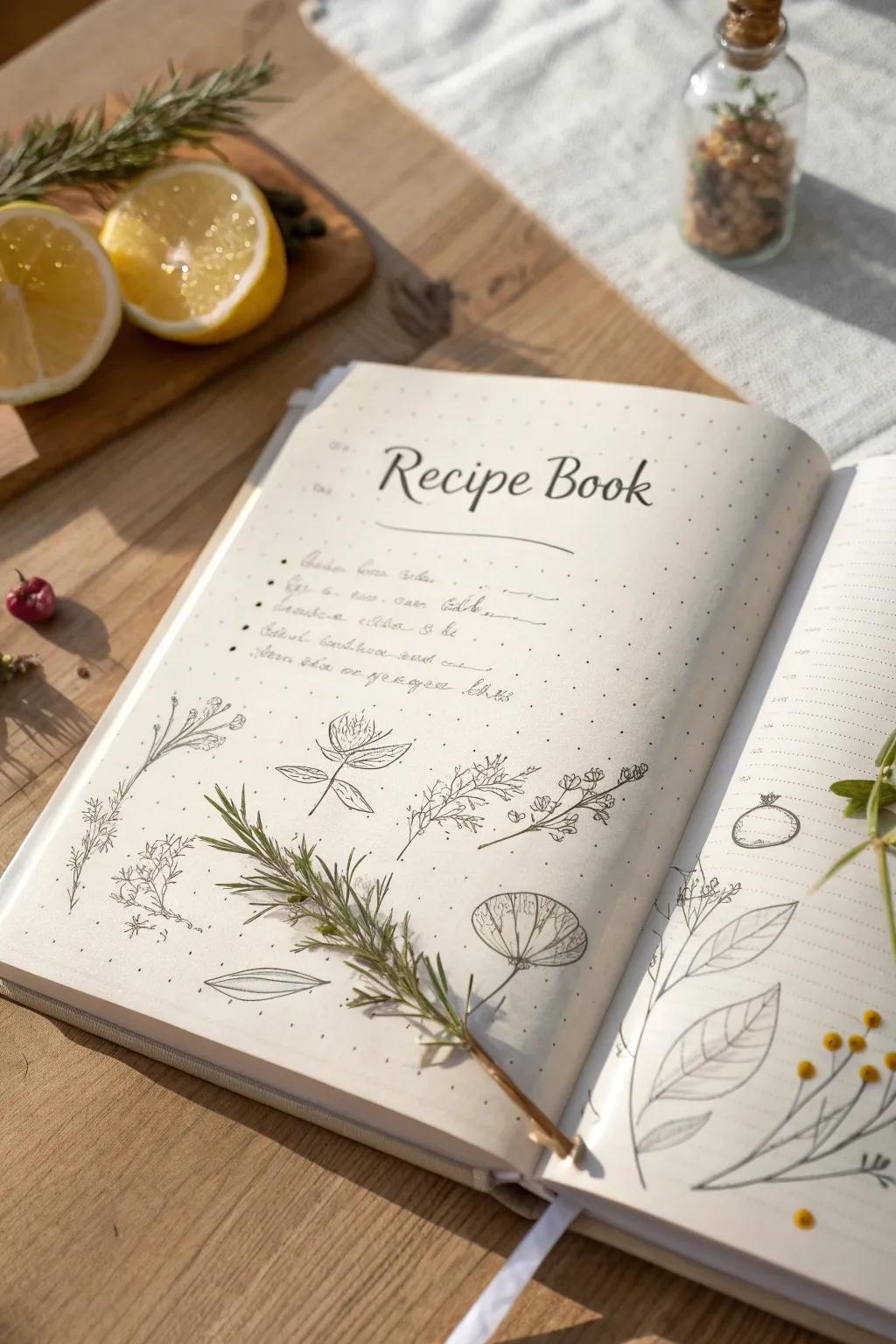 Craft your culinary story with a touch of artistry in your recipe book.