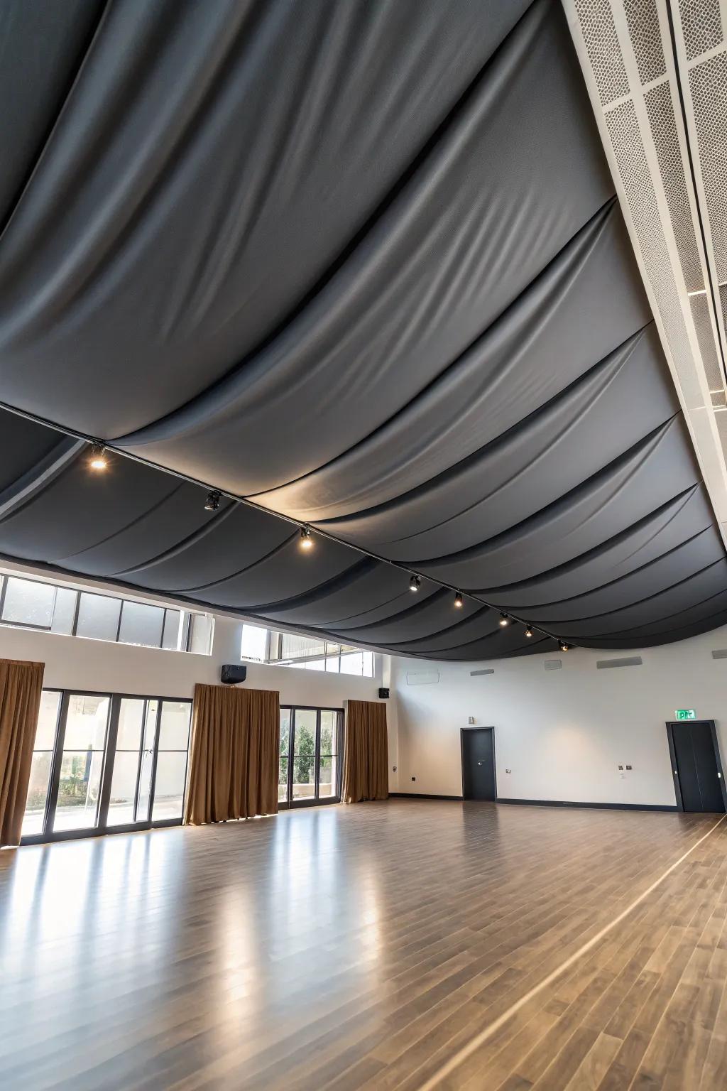 Elevate your space with the elegance of a stretch fabric ceiling—where craftsmanship meets modern design.