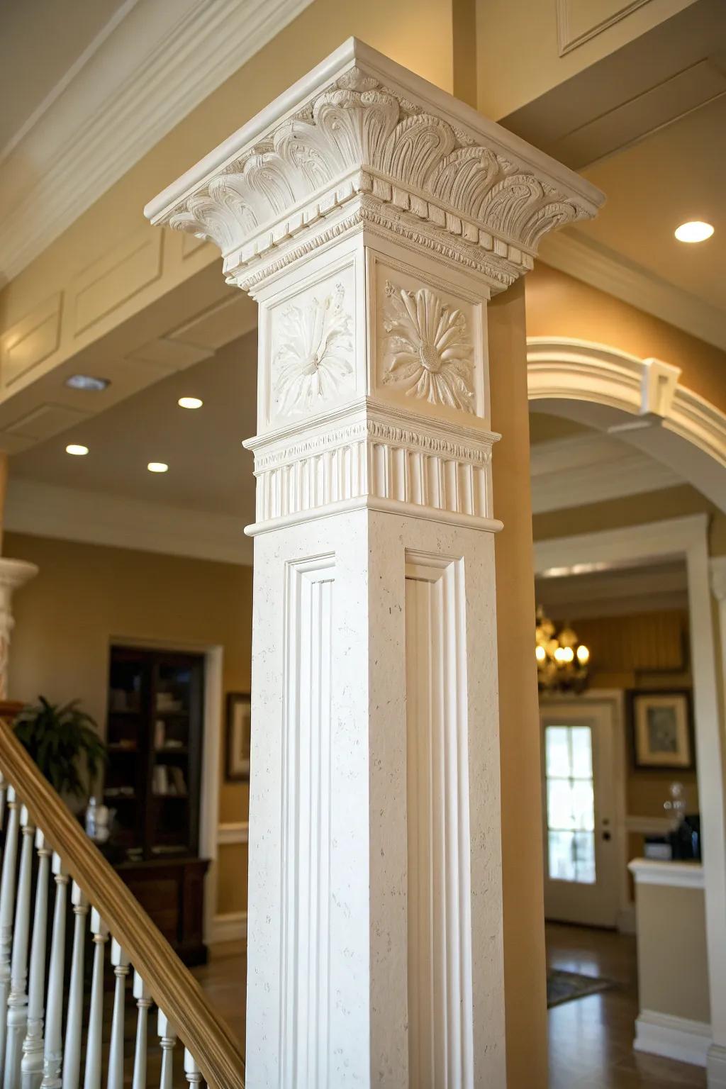 Elevate your space with the timeless elegance of handcrafted drywall columns.