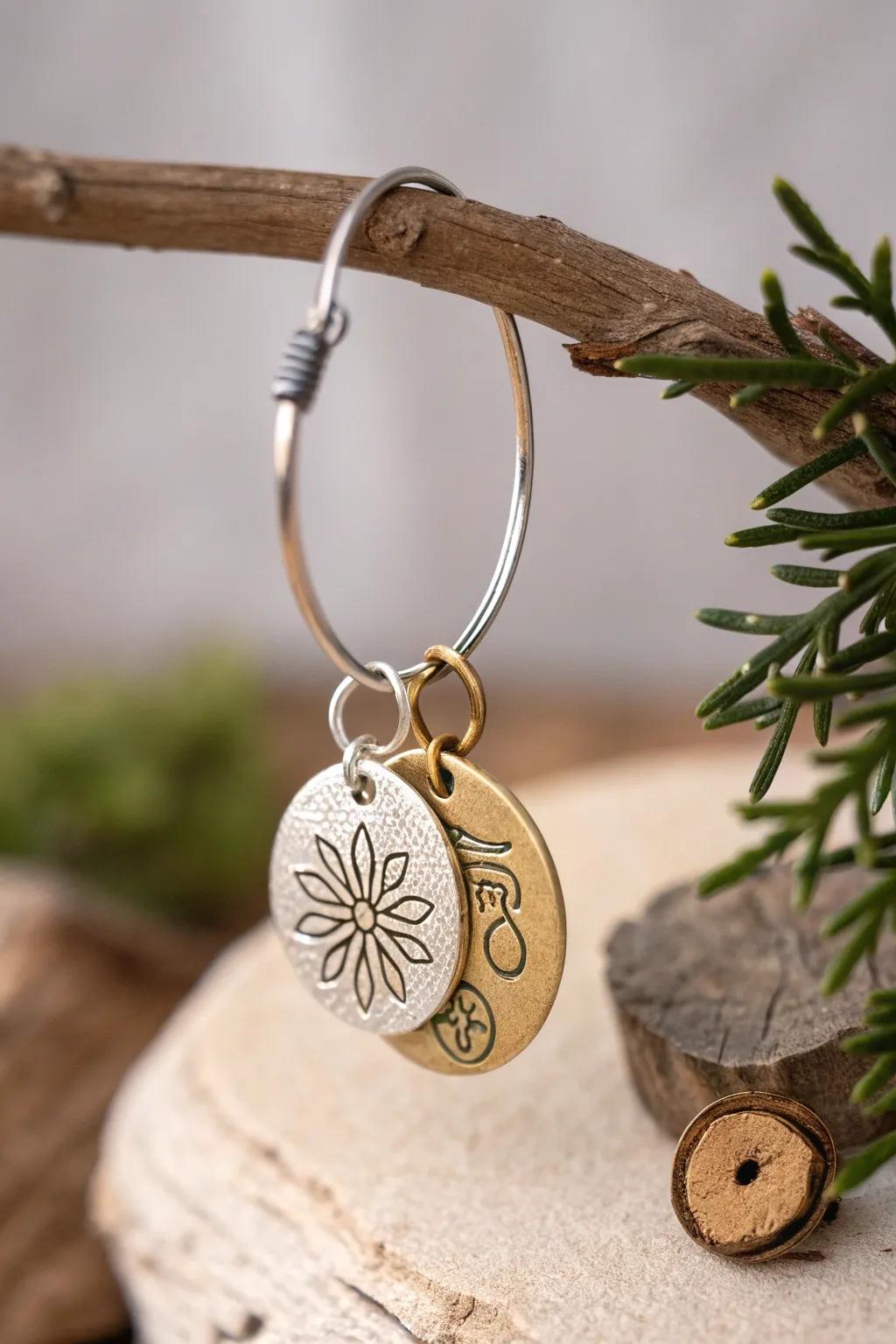 Discover the elegance of metalwork marvels with personalized stamped earrings.