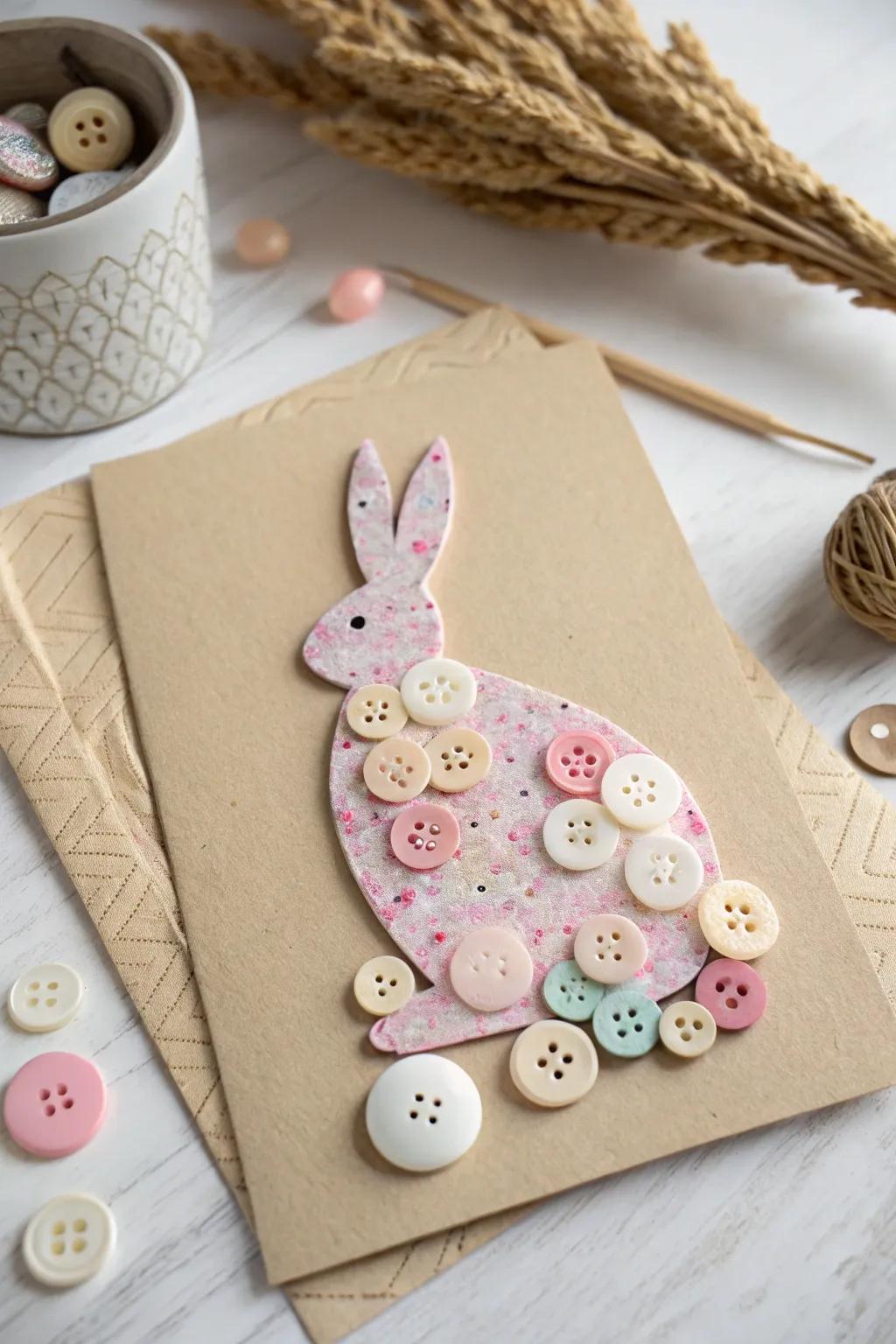 Crafting Easter magic with buttons and a touch of Scandinavian charm. 🌿🐇