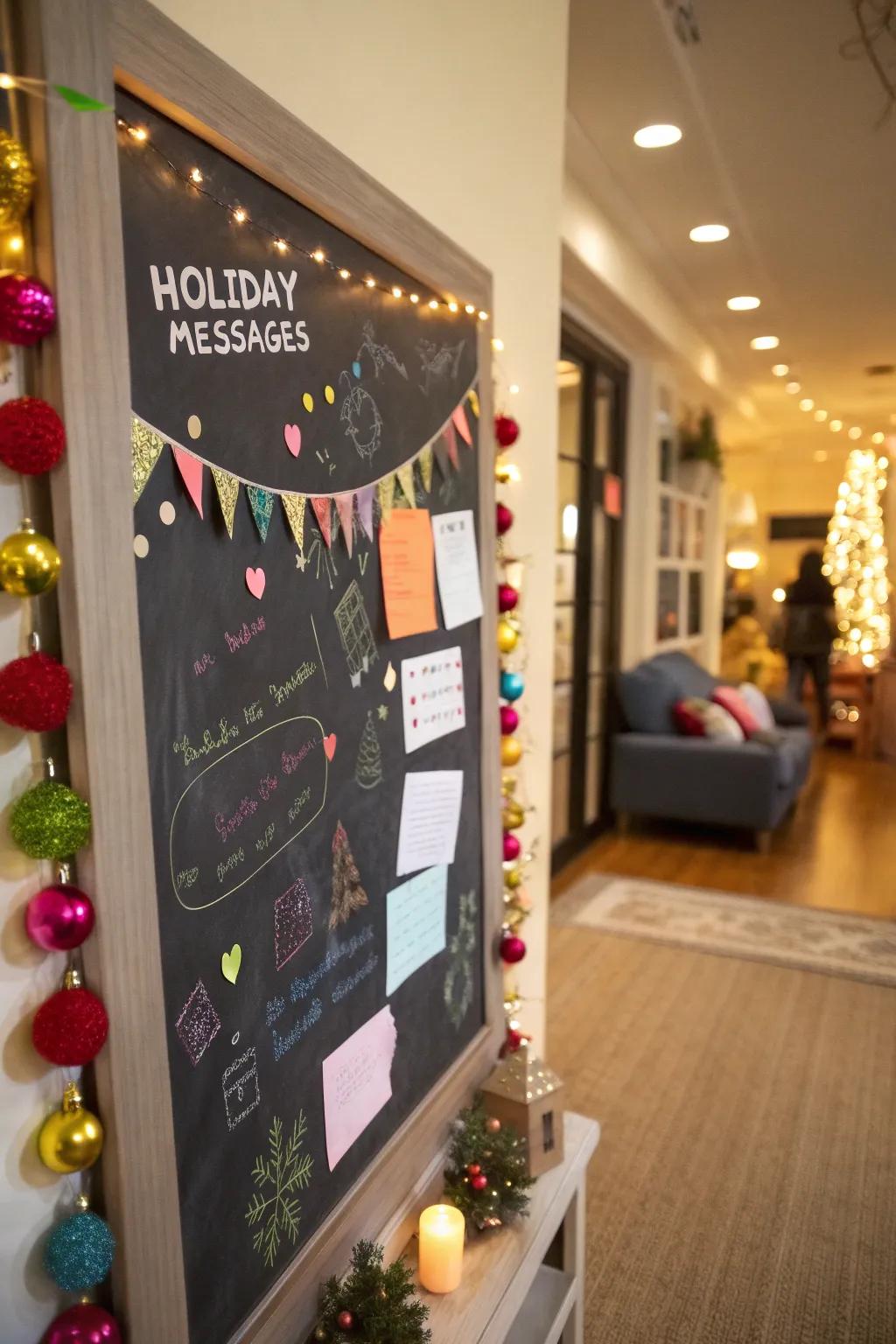 Chalkboard messages offer a versatile and interactive decoration.