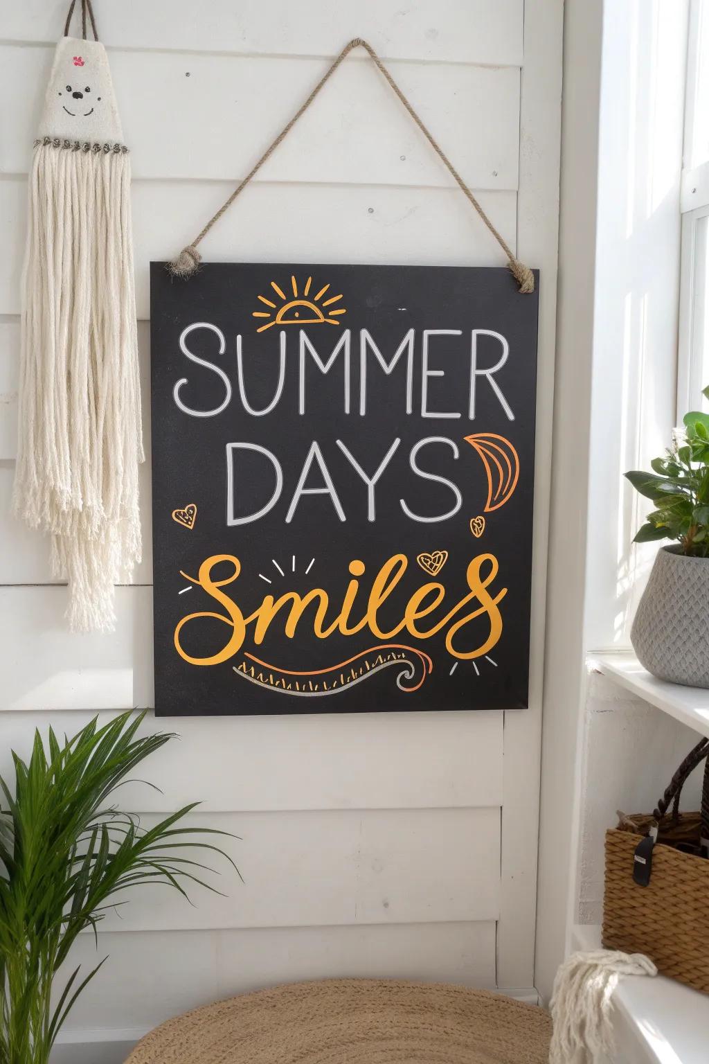Brighten your space with a touch of summer joy and creativity. #SummerVibes #ChalkArt